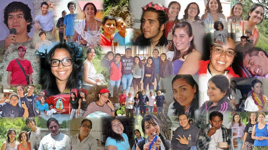 Collage de fotos de los jóvenes voluntarios de Jóvenes por el Servicio